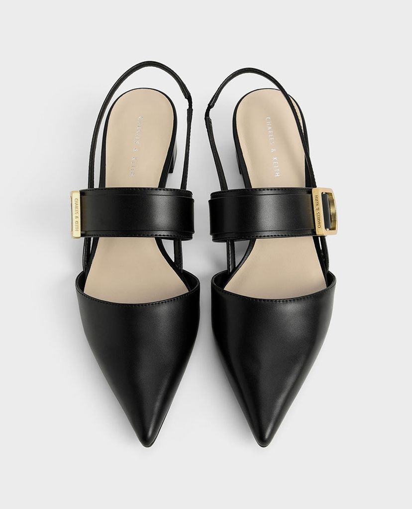 CHARLES & KEITH - Giày cao gót mũi nhọn Buckle Slingback
