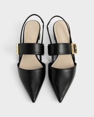 CHARLES & KEITH - Giày cao gót mũi nhọn Buckle Slingback