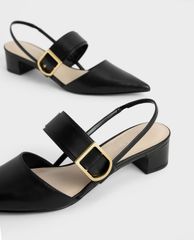 CHARLES & KEITH - Giày cao gót mũi nhọn Buckle Slingback