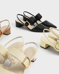 CHARLES & KEITH - Giày cao gót mũi nhọn Buckle Slingback