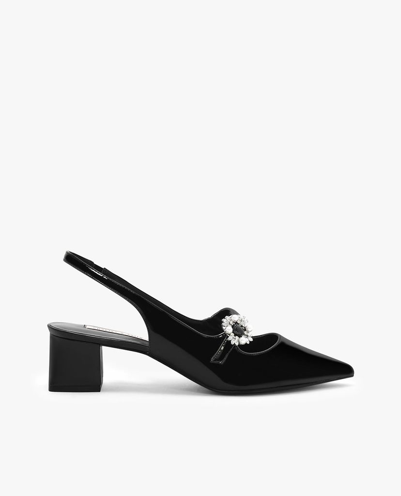 CHARLES & KEITH - Giày cao gót mũi nhọn đế trụ thời trang