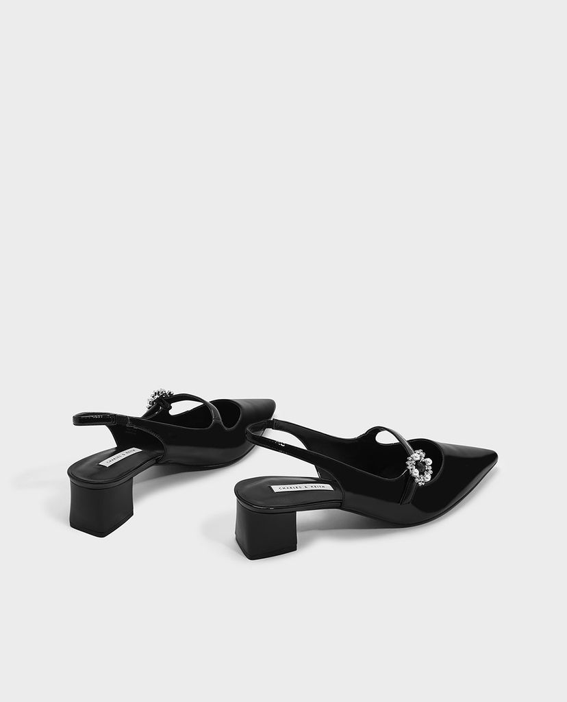 CHARLES & KEITH - Giày cao gót mũi nhọn đế trụ thời trang