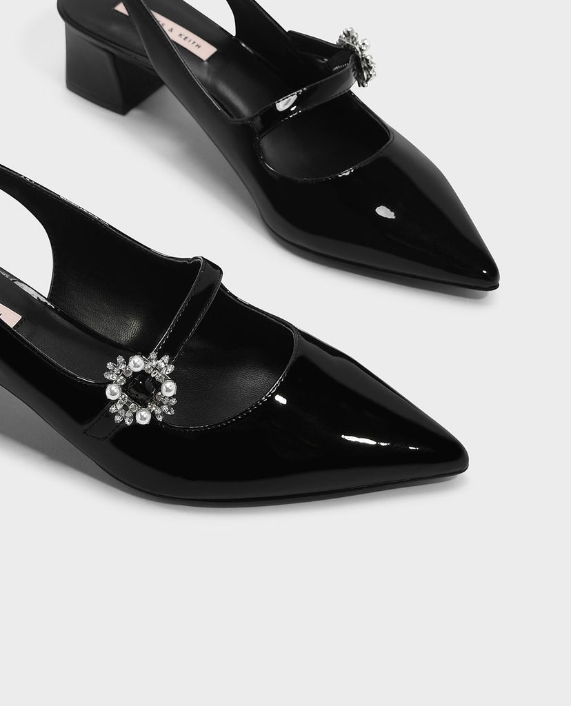 CHARLES & KEITH - Giày cao gót mũi nhọn đế trụ thời trang