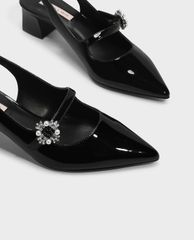 CHARLES & KEITH - Giày cao gót mũi nhọn đế trụ thời trang