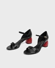 CHARLES & KEITH - Giày cao gót quai ngang đế trụ Stacked Heel