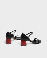 CHARLES & KEITH - Giày cao gót quai ngang đế trụ Stacked Heel