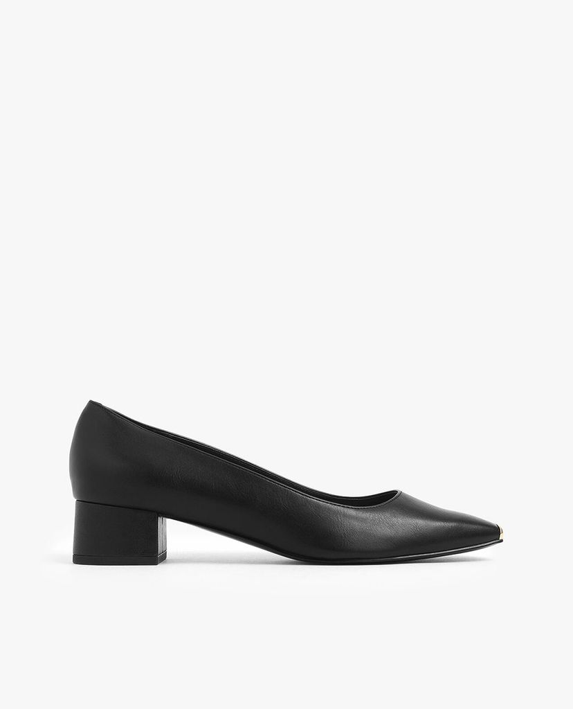 CHARLES & KEITH - Giày cao gót mũi vuông Chrome Tip