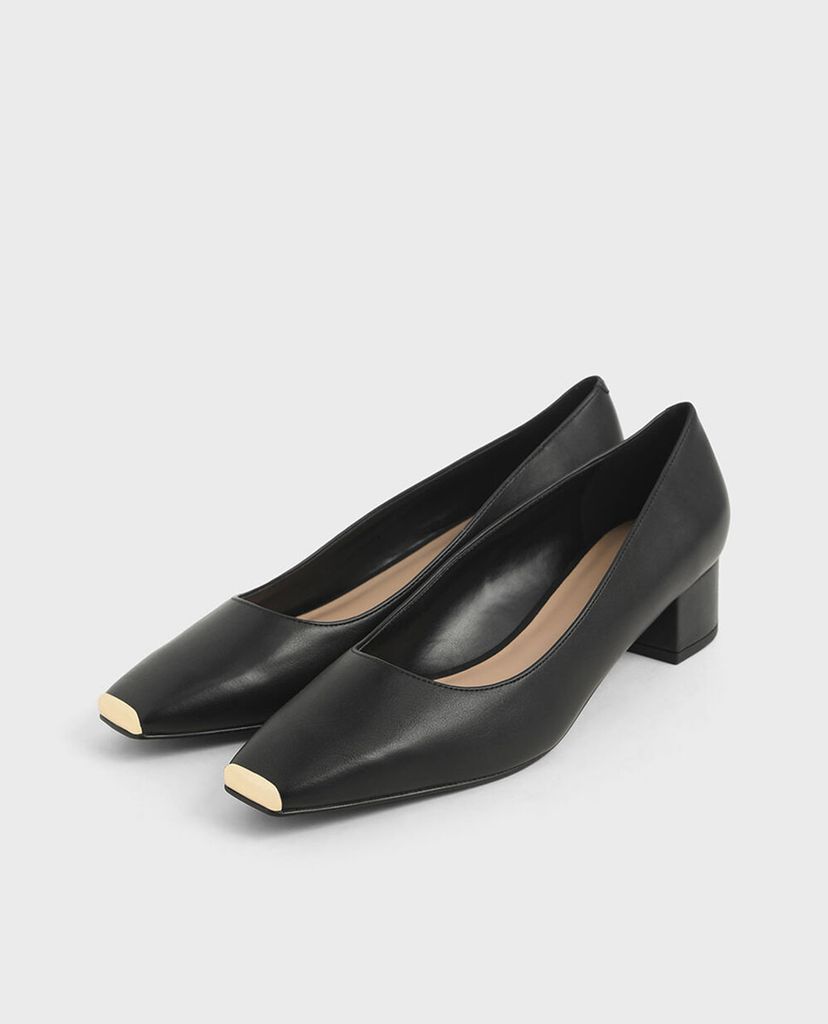 CHARLES & KEITH - Giày cao gót mũi vuông Chrome Tip