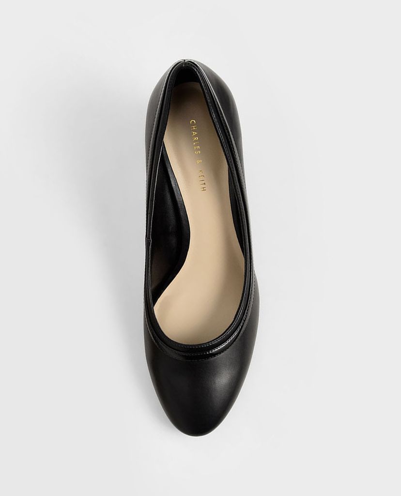 CHARLES & KEITH - Giày cao gót mũi tròn Round Toe Block