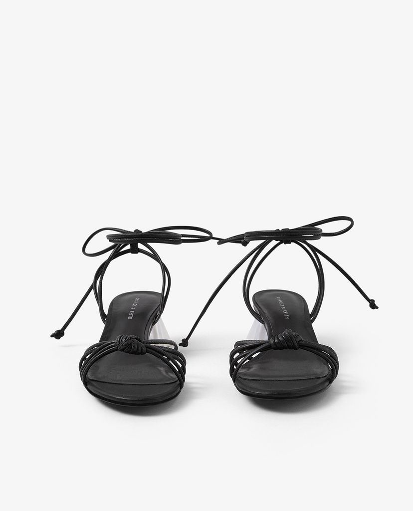 CHARLES & KEITH - Giày sandal cao gót Geometric Ankle Tie