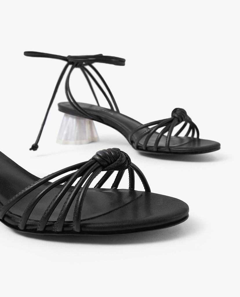 CHARLES & KEITH - Giày sandal cao gót Geometric Ankle Tie