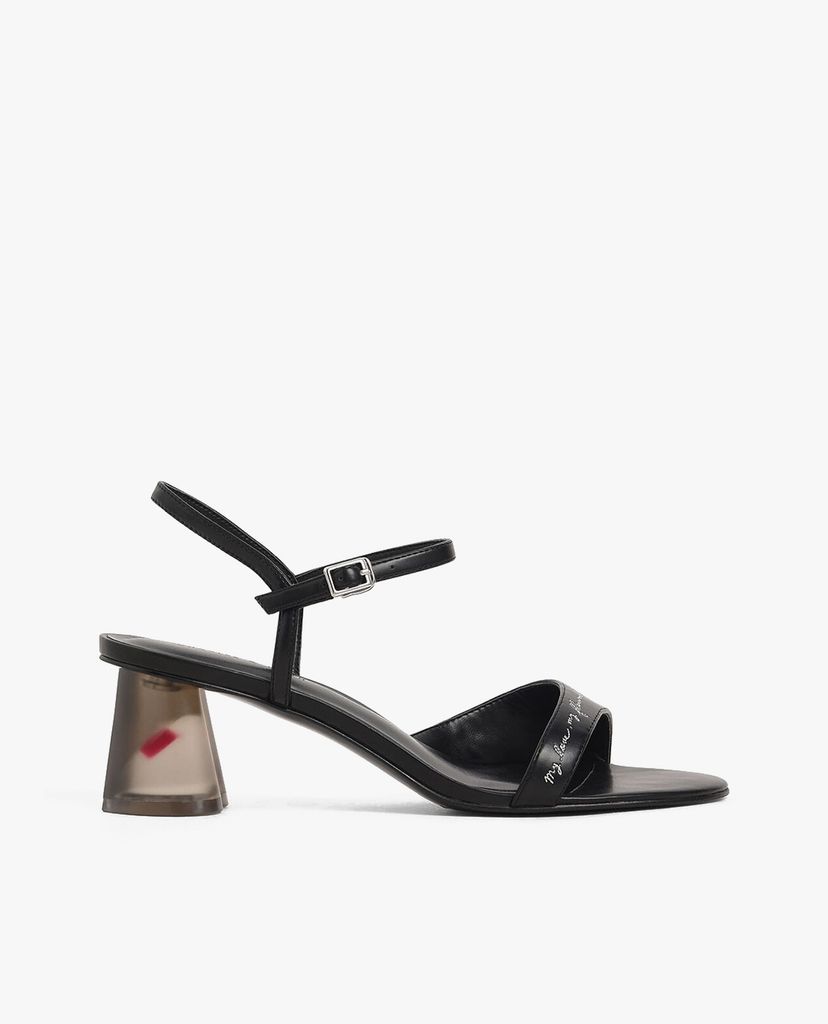 CHARLES & KEITH - Giày cao gót đế trong Embroidered Lucite Sculptural