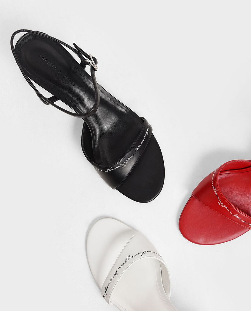 CHARLES & KEITH - Giày cao gót đế trong Embroidered Lucite Sculptural