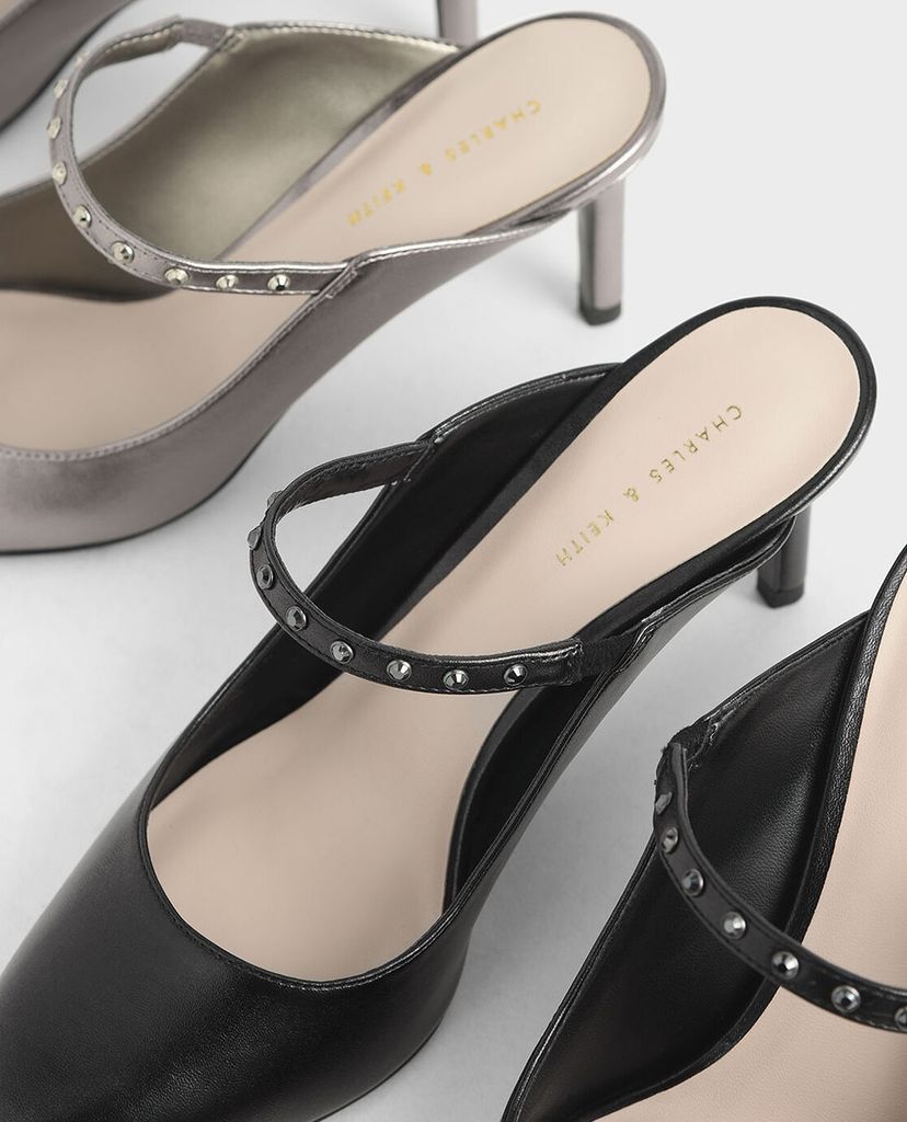 CHARLES & KEITH - Giày cao gót mũi nhọn Metallic Embellished