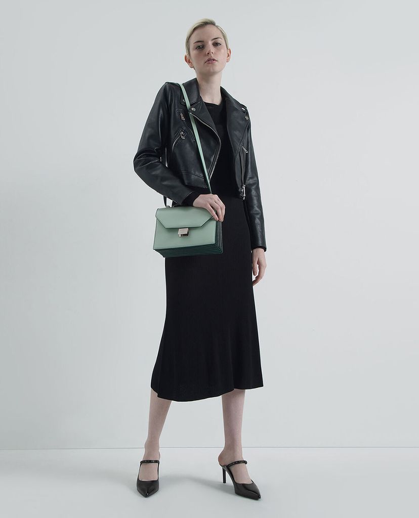 CHARLES & KEITH - Giày cao gót mũi nhọn Metallic Embellished