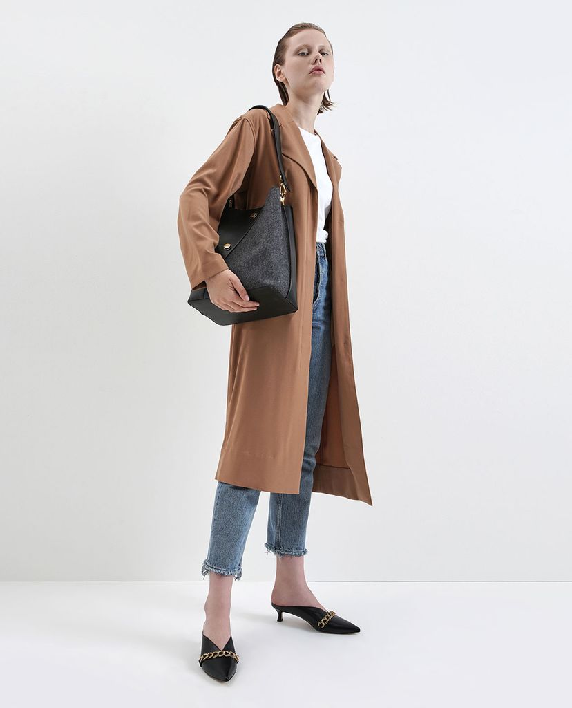 CHARLES & KEITH - Giày cao gót mũi nhọn Chain Strap V Cut