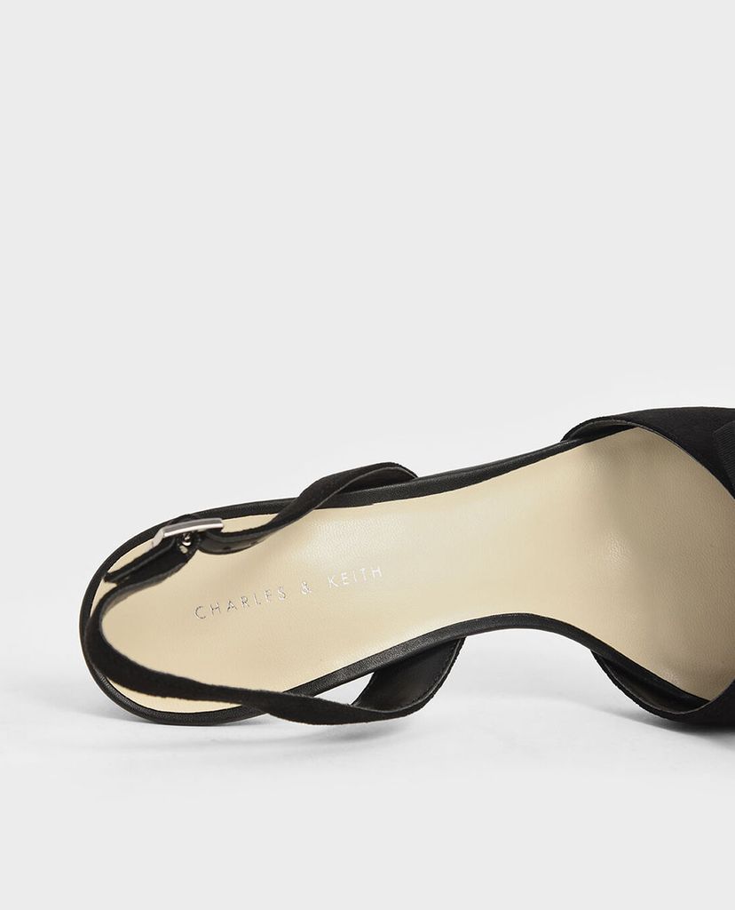 CHARLES & KEITH - Giày cao gót mũi nhọn Ribbon Tie Textured