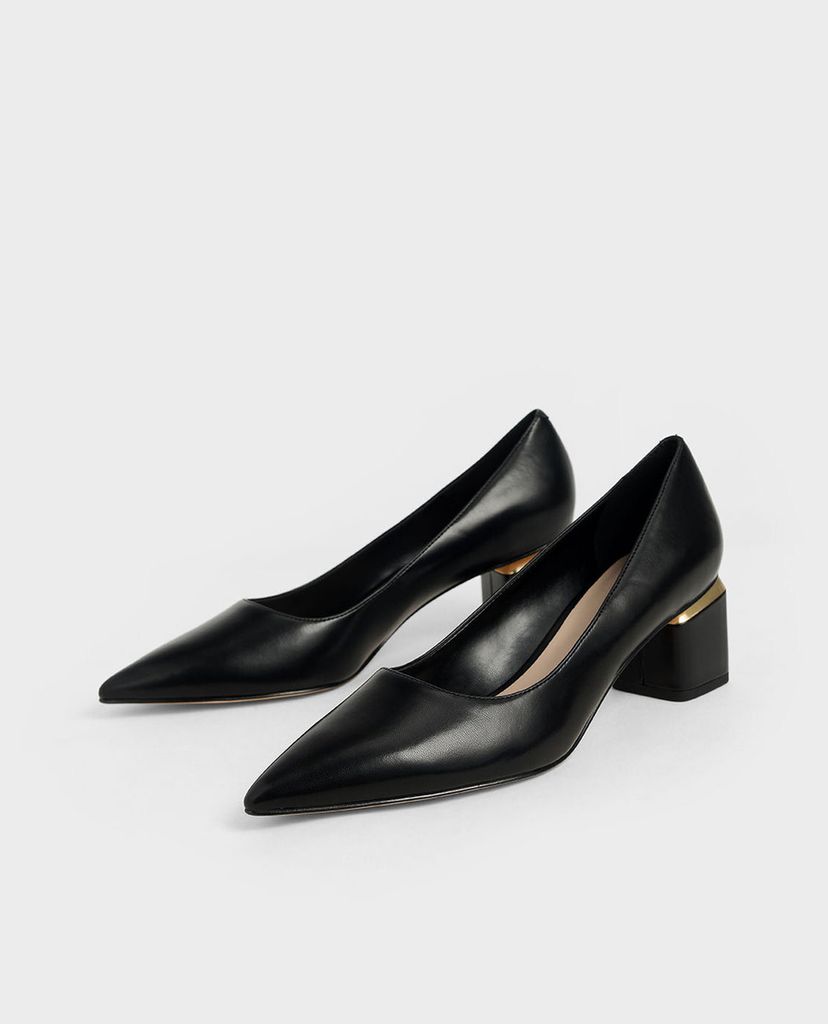 CHARLES & KEITH - Giày cao gót mũi nhọn Metal Accented Pointed