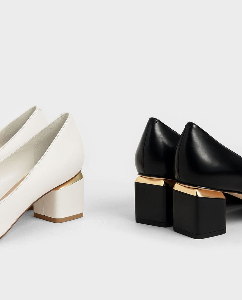 CHARLES & KEITH - Giày cao gót mũi nhọn Metal Accented Pointed