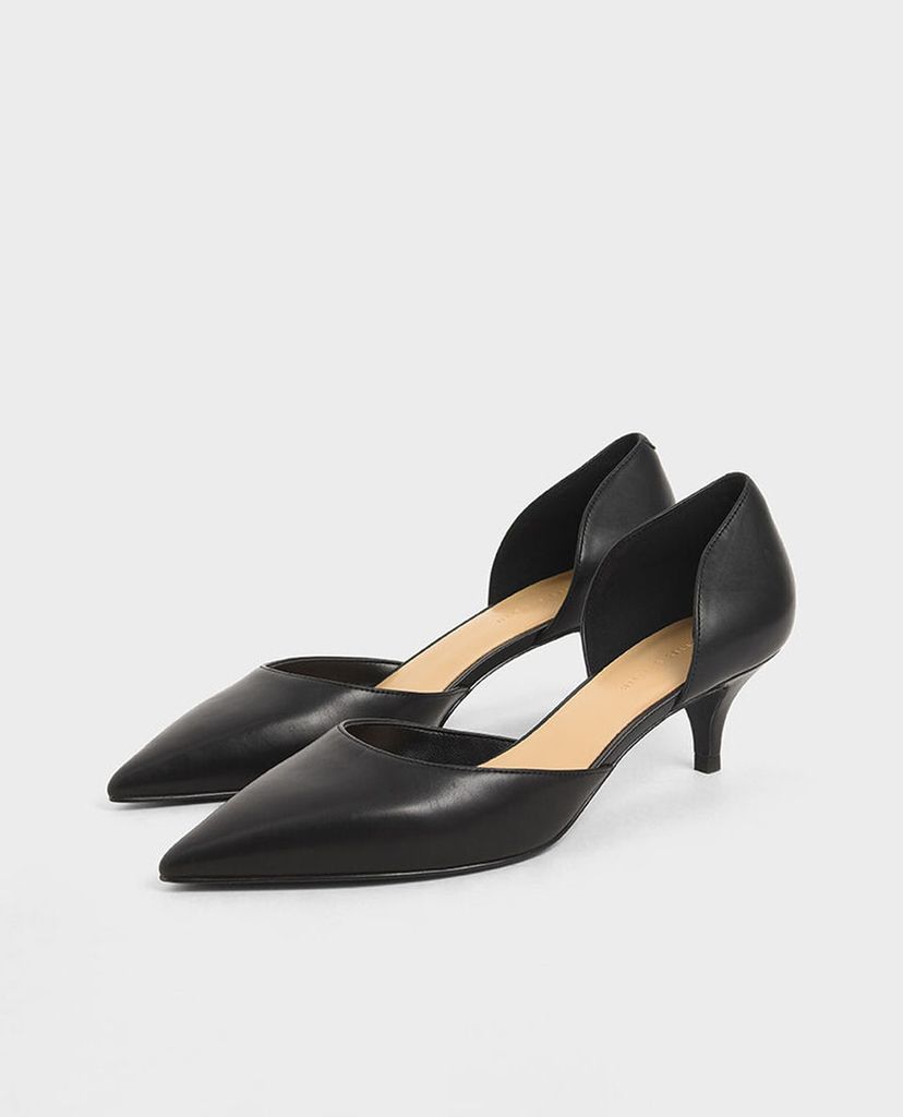 CHARLES & KEITH - Giày cao gót mũi nhọn Patent D Orsay Kitten