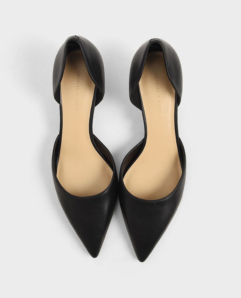 CHARLES & KEITH - Giày cao gót mũi nhọn Patent D Orsay Kitten