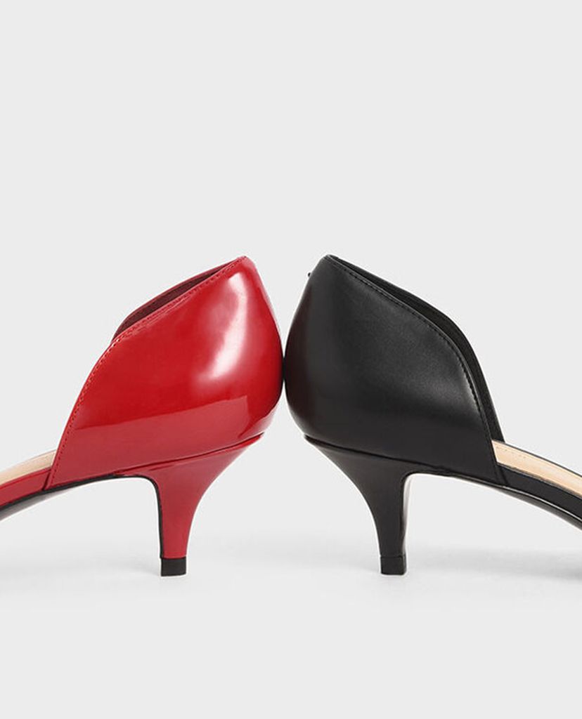 CHARLES & KEITH - Giày cao gót mũi nhọn Patent D Orsay Kitten