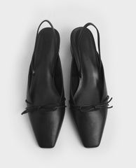 CHARLES & KEITH - Giày cao gót mũi nhọn đế vuông Front Tie Slingback