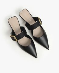 CHARLES & KEITH - Giày cao gót mũi nhọn Satin Grommet Buckle