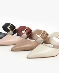 CHARLES & KEITH - Giày cao gót mũi nhọn Satin Grommet Buckle
