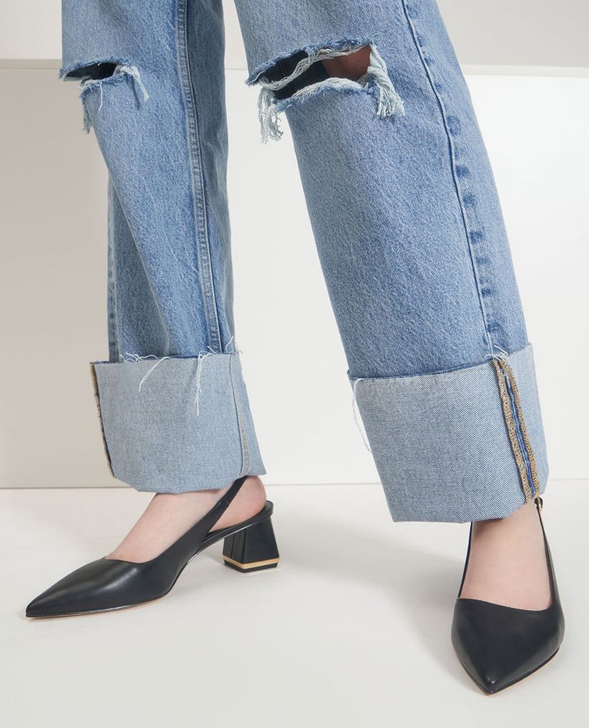 CHARLES & KEITH - Giày cao gót mũi nhọn Metallic Accent Slingback