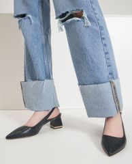 CHARLES & KEITH - Giày cao gót mũi nhọn Metallic Accent Slingback
