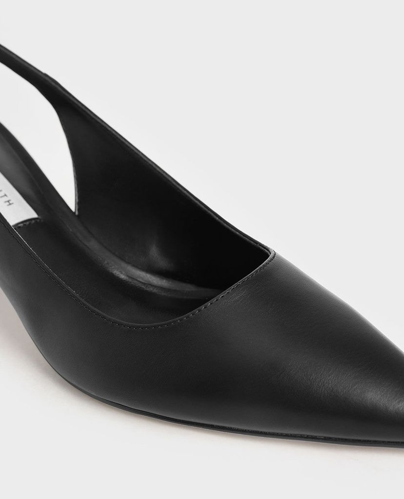 CHARLES & KEITH - Giày cao gót mũi nhọn Metallic Accent Slingback