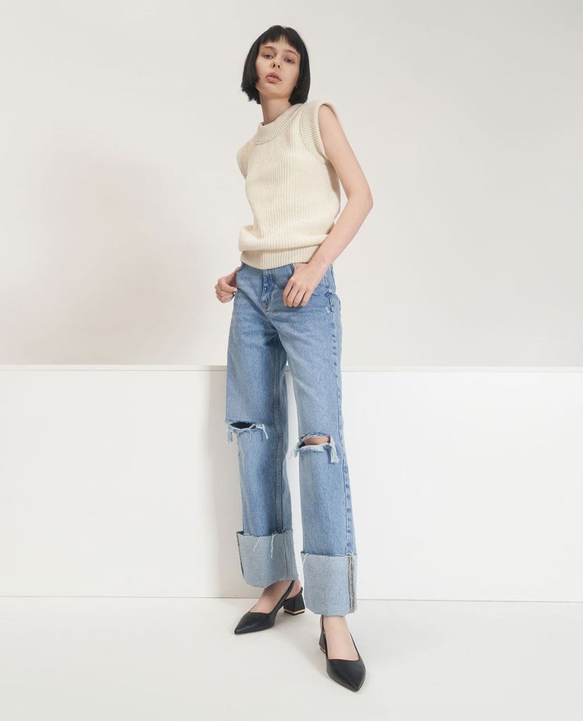 CHARLES & KEITH - Giày cao gót mũi nhọn Metallic Accent Slingback