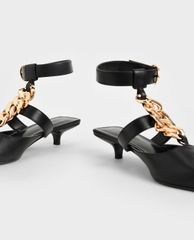 CHARLES & KEITH - Giày cao gót mũi nhọn Chain Link Ankle Strap
