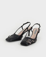CHARLES & KEITH - Giày cao gót mũi nhọn Cut Out Buckled Slingback
