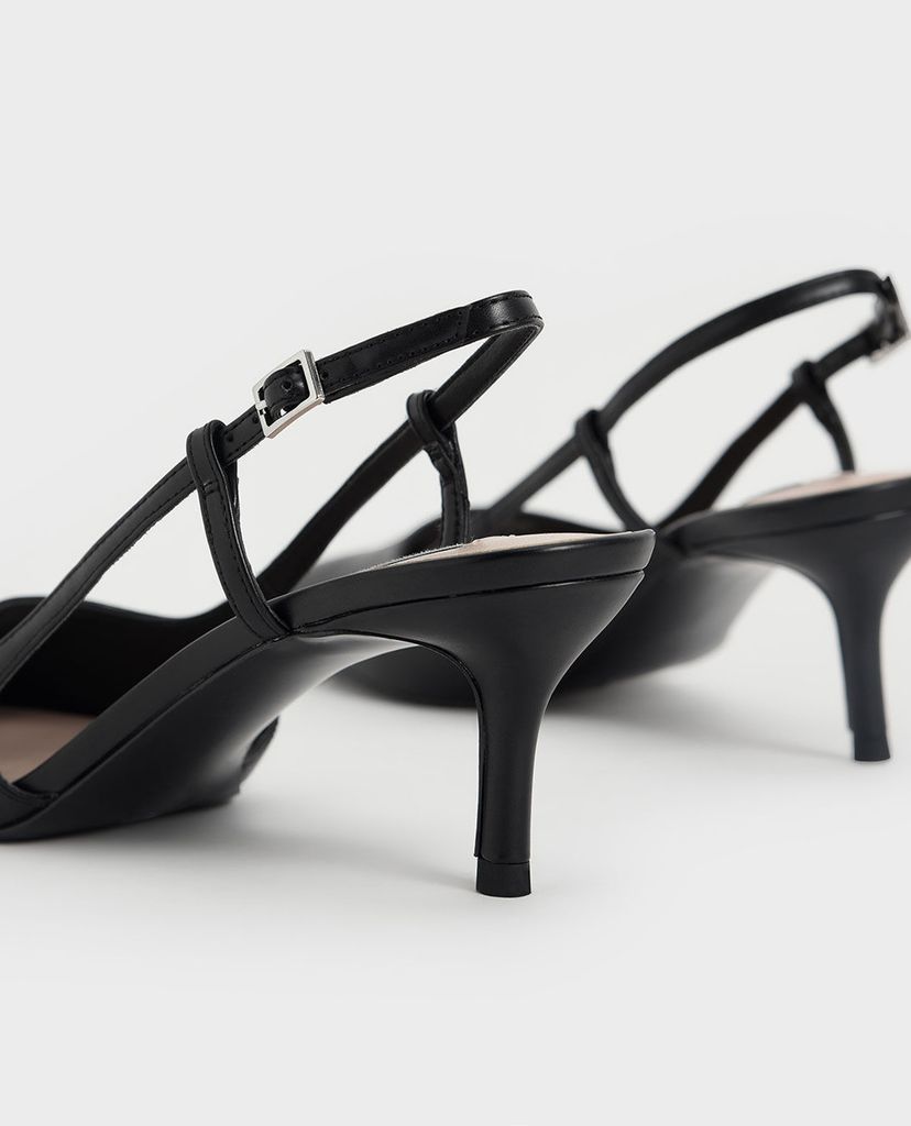 CHARLES & KEITH - Giày cao gót mũi nhọn Cut Out Buckled Slingback