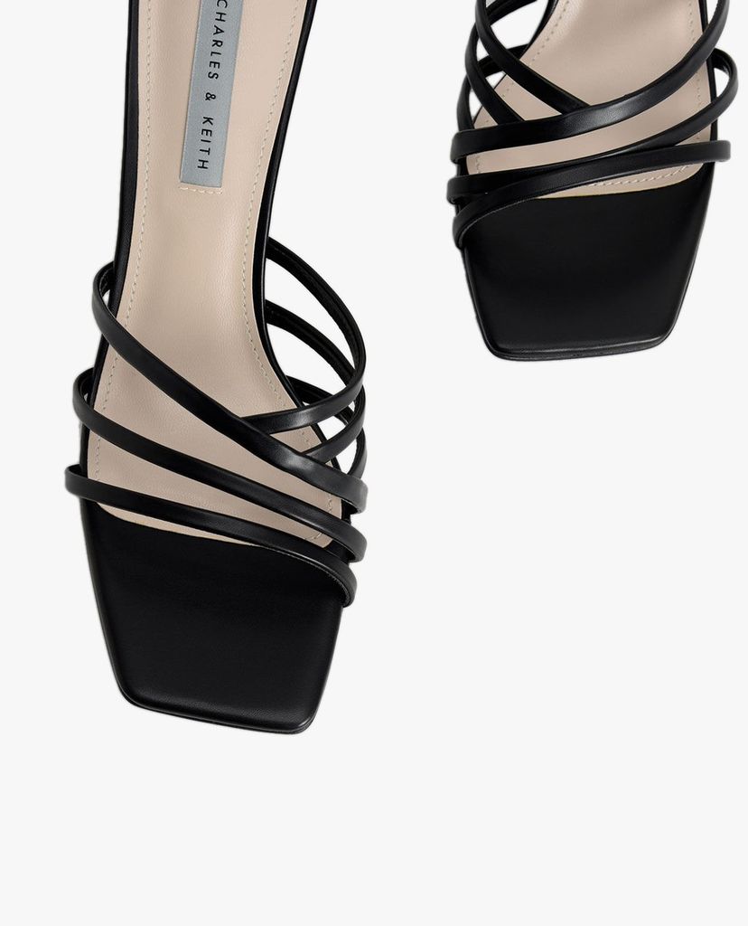 CHARLES & KEITH - Giày cao gót quai mảnh Strappy Square Toe