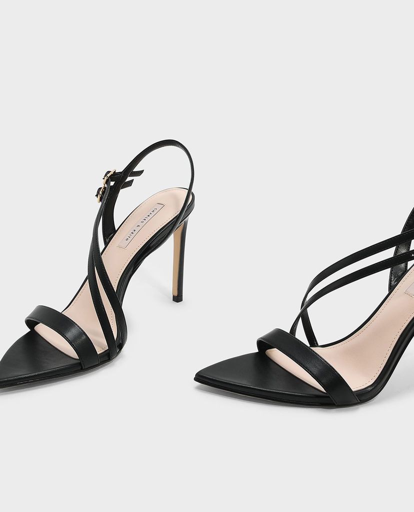 CHARLES & KEITH - Giày sandal cao gót phối quai ngang chéo thời trang