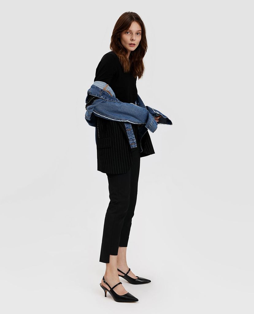 CHARLES & KEITH - Giày cao gót mũi nhọn Slingback Kitten