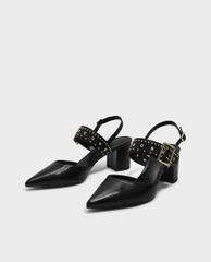 CHARLES & KEITH - Giày cao gót mũi nhọn Studded Pointed Slingbacks