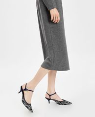 CHARLES & KEITH - Giày sandal cao gót mũi nhọn Embroidered Pointed