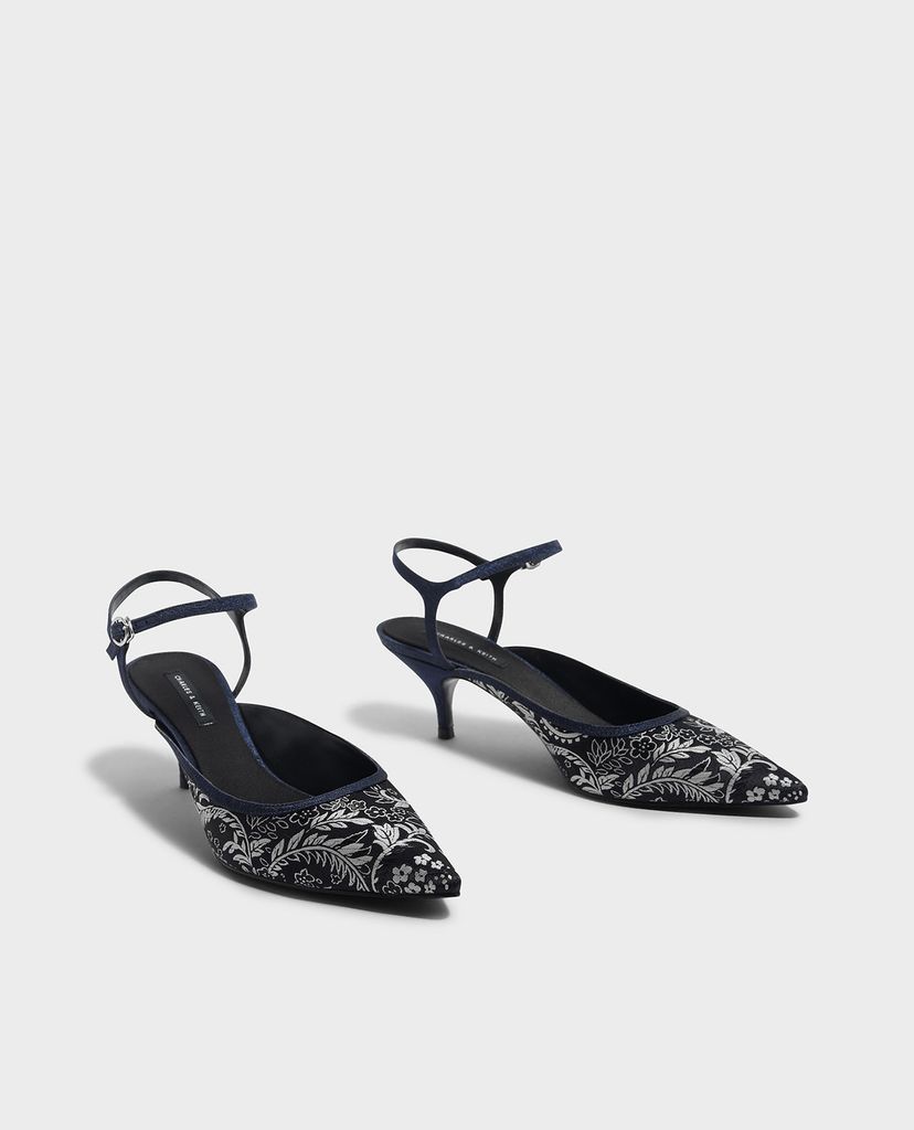 CHARLES & KEITH - Giày sandal cao gót mũi nhọn Embroidered Pointed