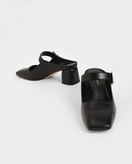 CHARLES & KEITH - Giày cao gót mũi vuông Mary Jane Block