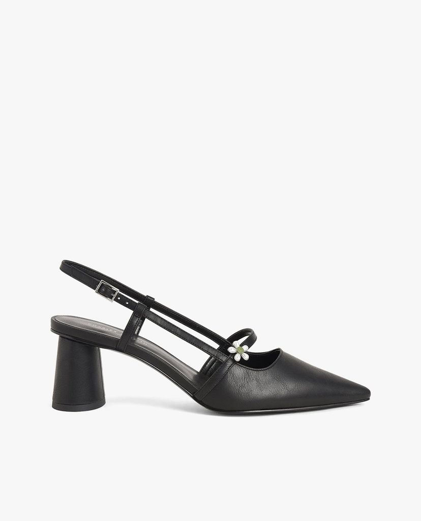 CHARLES & KEITH - Giày cao gót Houndstooth Flower Embellished