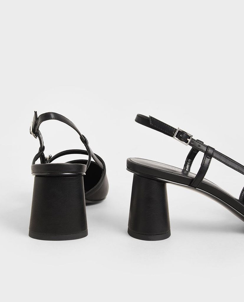 CHARLES & KEITH - Giày cao gót Houndstooth Flower Embellished