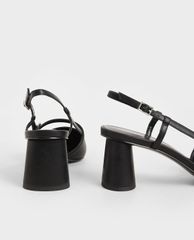CHARLES & KEITH - Giày cao gót Houndstooth Flower Embellished