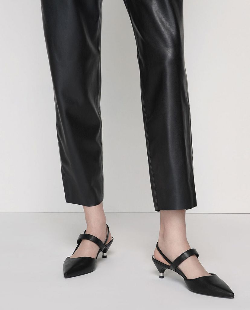 CHARLES & KEITH - Giày cao gót mũi nhọn Slingback Kitten