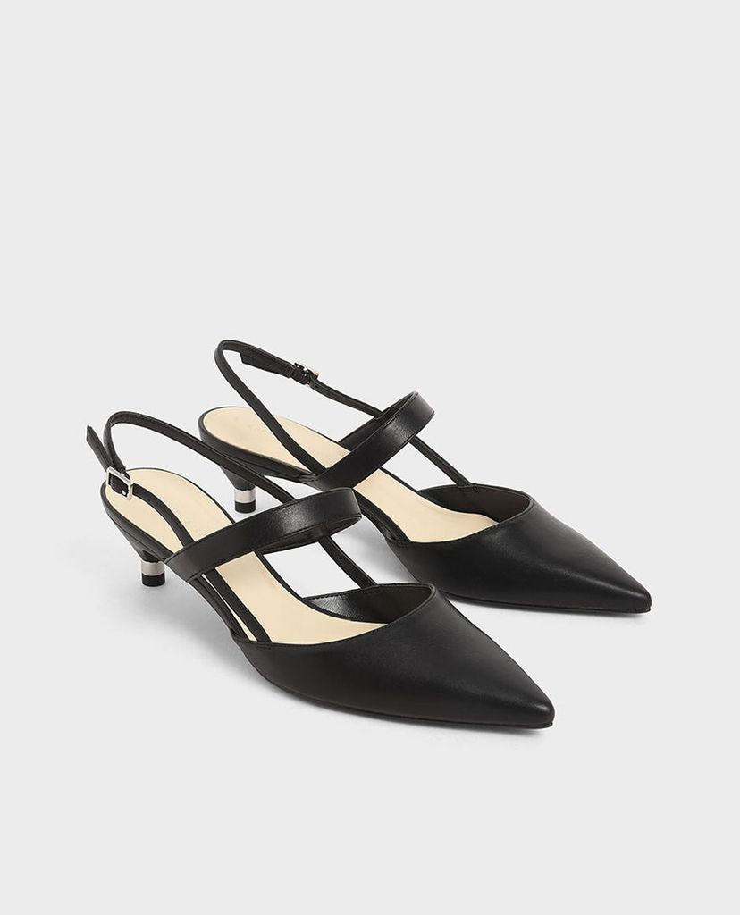 CHARLES & KEITH - Giày cao gót mũi nhọn Slingback Kitten