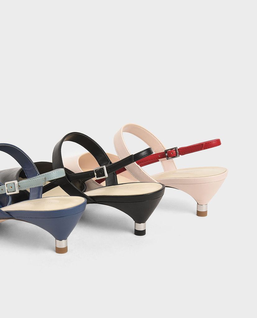 CHARLES & KEITH - Giày cao gót mũi nhọn Slingback Kitten