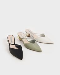 CHARLES & KEITH - Giày cao gót mũi nhọn Asymmetric Strap Chrome Heel